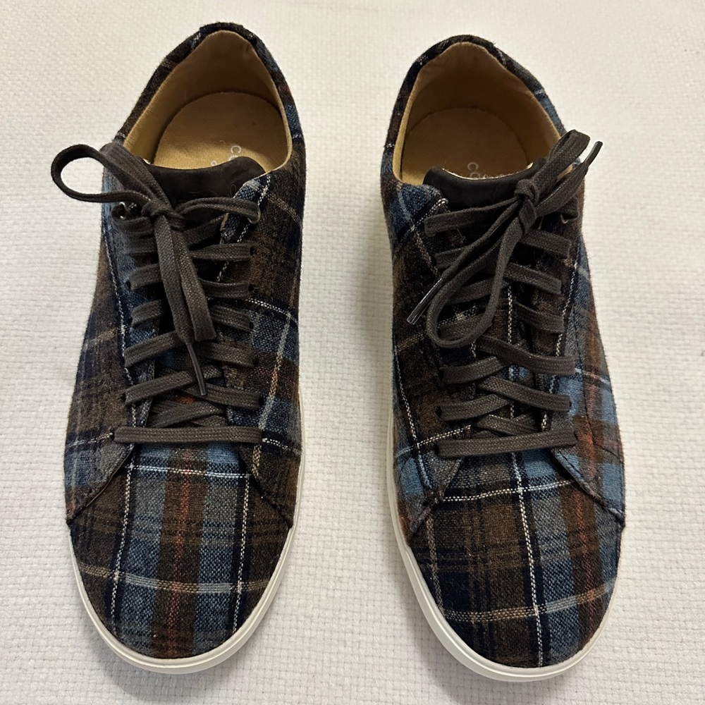 Cole Haan Blue and Brown Plaid Sneakers